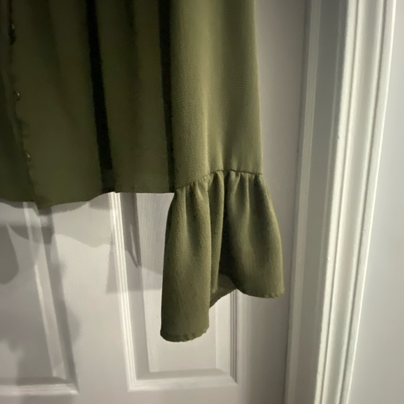 Mimi Chica army green cropped outfit topper or top size L - Picture 3 of 5